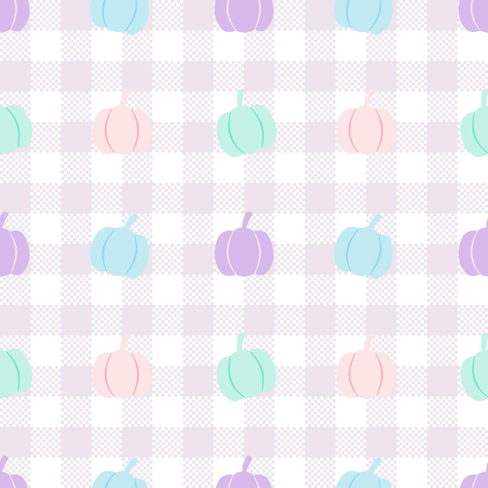 Seamless pattern with pastel colored pumpkins. Wrapping paper pattern. vector