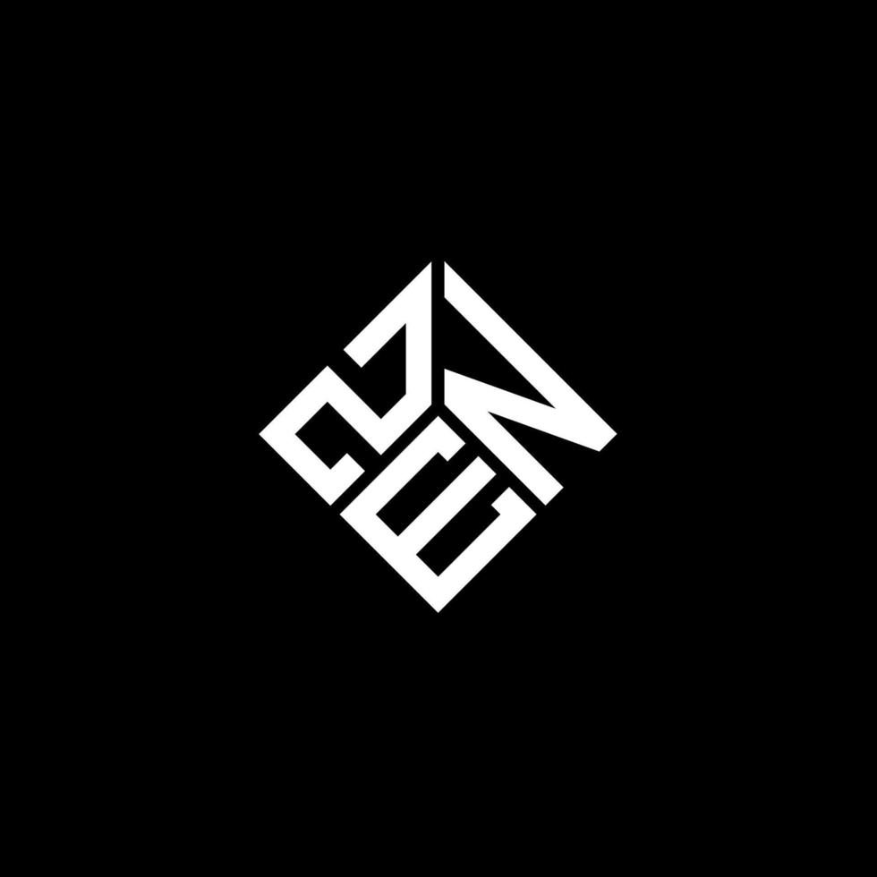 diseño de logotipo de letra zen sobre fondo negro. concepto de logotipo de letra de iniciales creativas zen. diseño de letras zen. vector