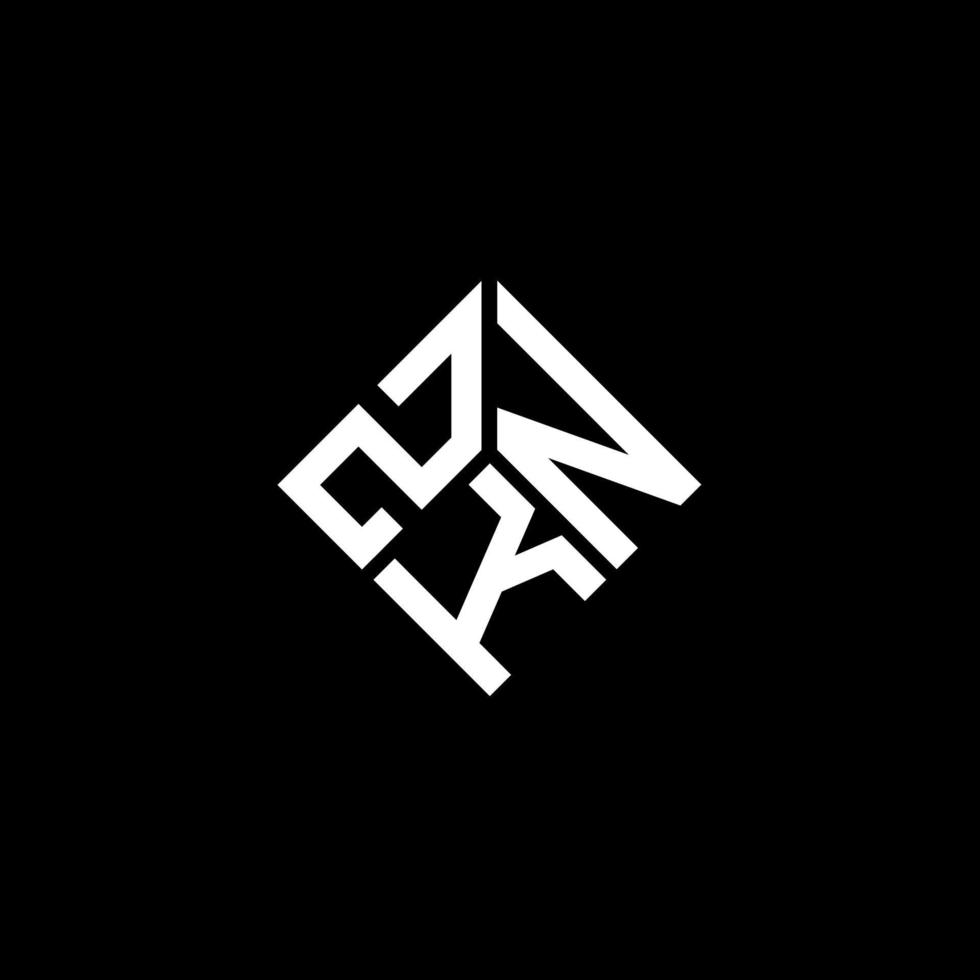 diseño de logotipo de letra zkn sobre fondo negro. concepto de logotipo de letra de iniciales creativas zkn. diseño de letras zkn. vector