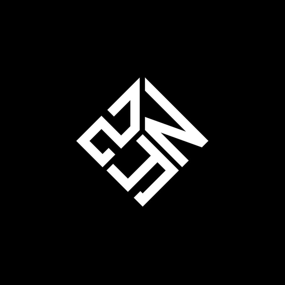 diseño de logotipo de letra zyn sobre fondo negro. concepto de logotipo de letra de iniciales creativas zyn. diseño de letras zyn. vector