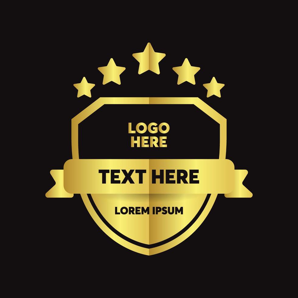 insignia de lujo. insignia de oro insignia vintage para etiqueta, logotipo, calidad, producto, certificado vector