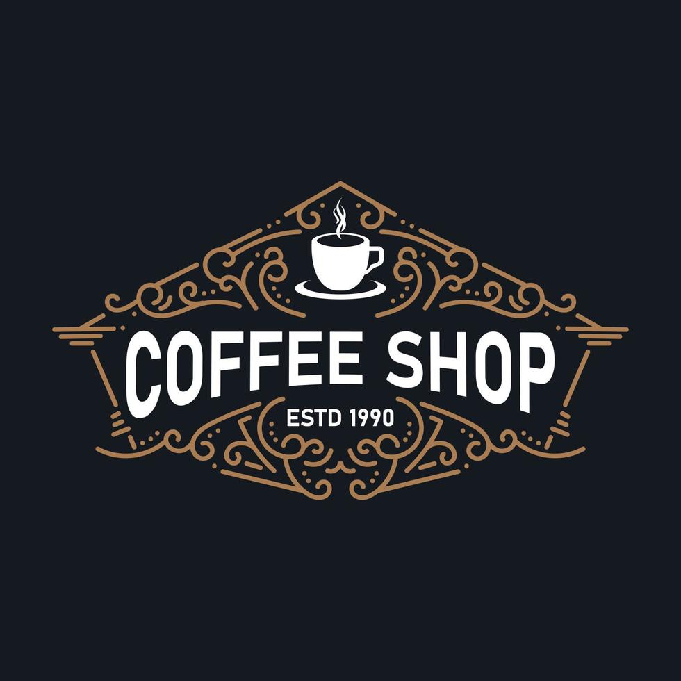 coffee vintage logo. coffee retro logo. coffee shop logo template vector