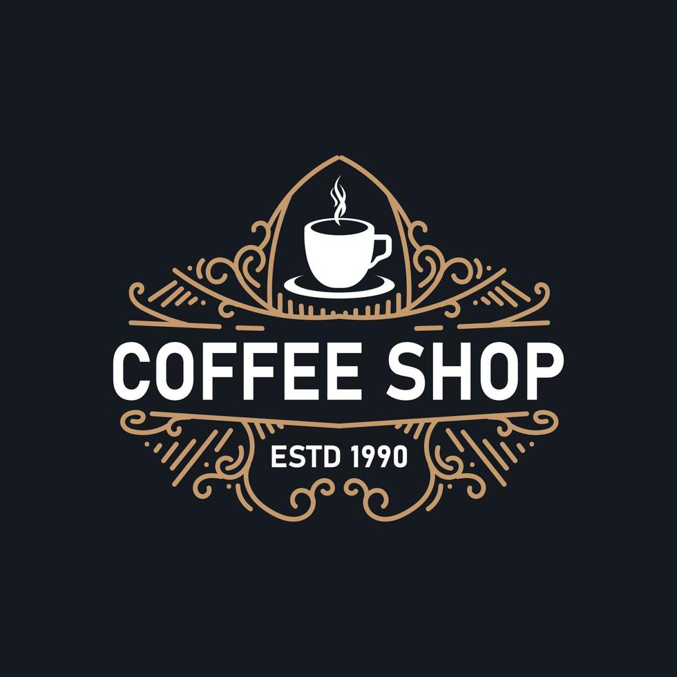 logotipo de café. logotipo de vector de café retro vintage.