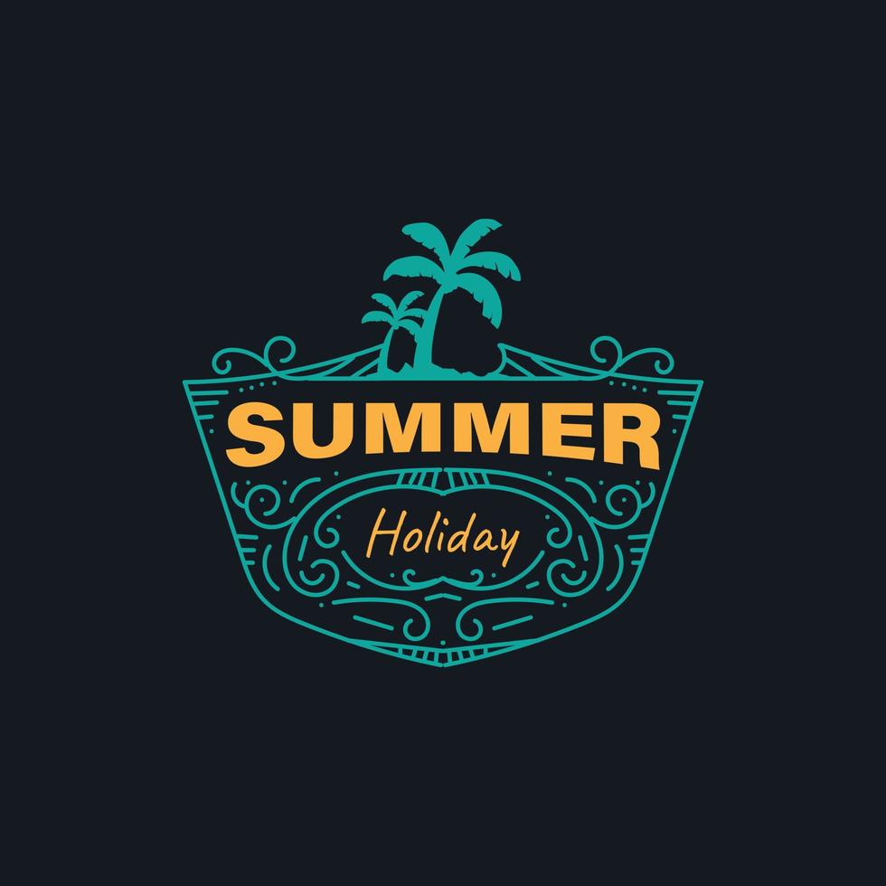 summer badge with vintage style or retro style vector