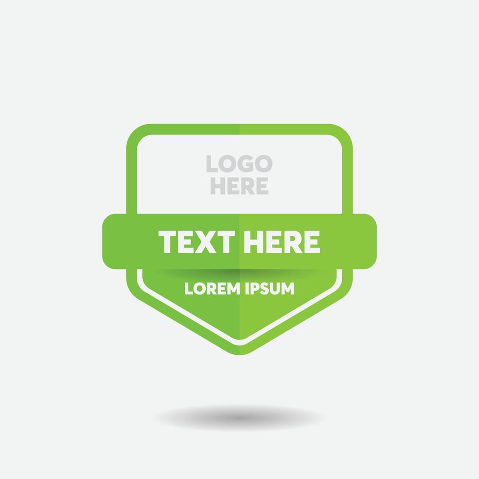 elegant badge with green color vector