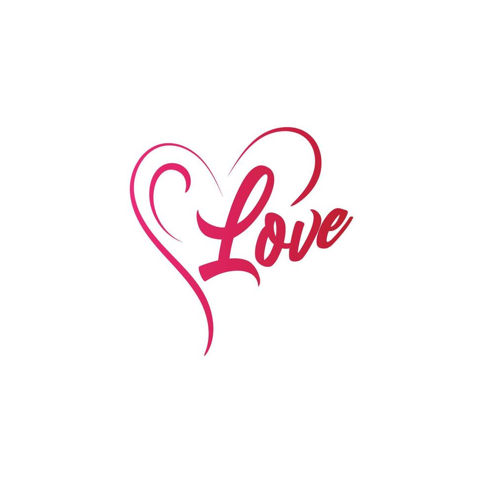 Love Lettering with heart ornament vector