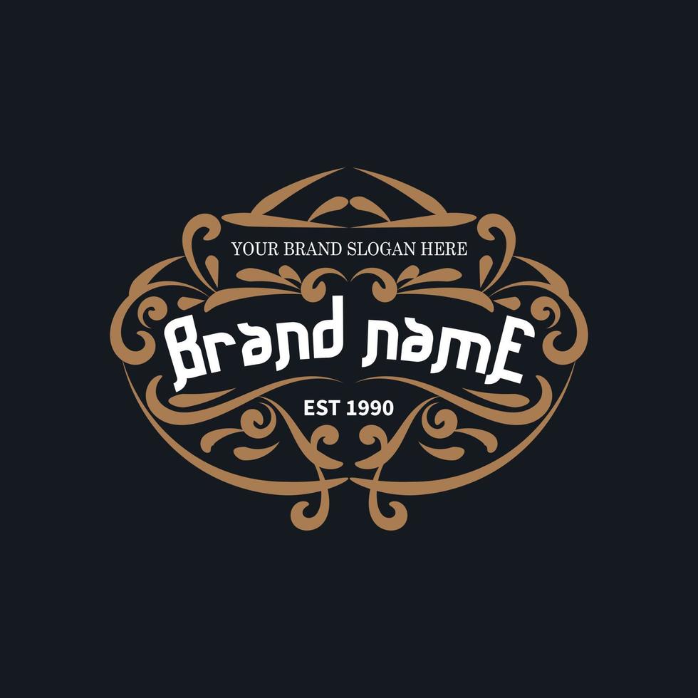Vintage frame logo. Antique label. Suitable for studio, barber shop, label, brewing, salon, shop, signage. vector