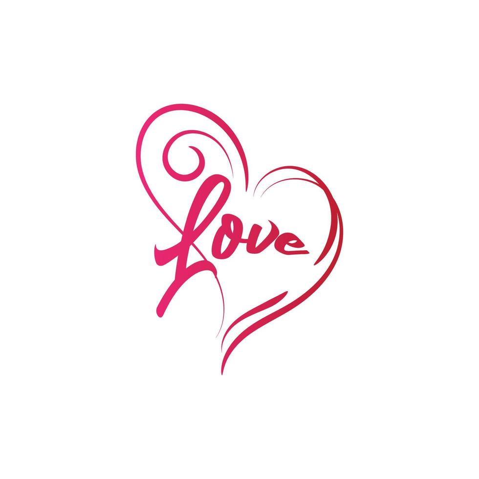Love Lettering with heart ornament vector