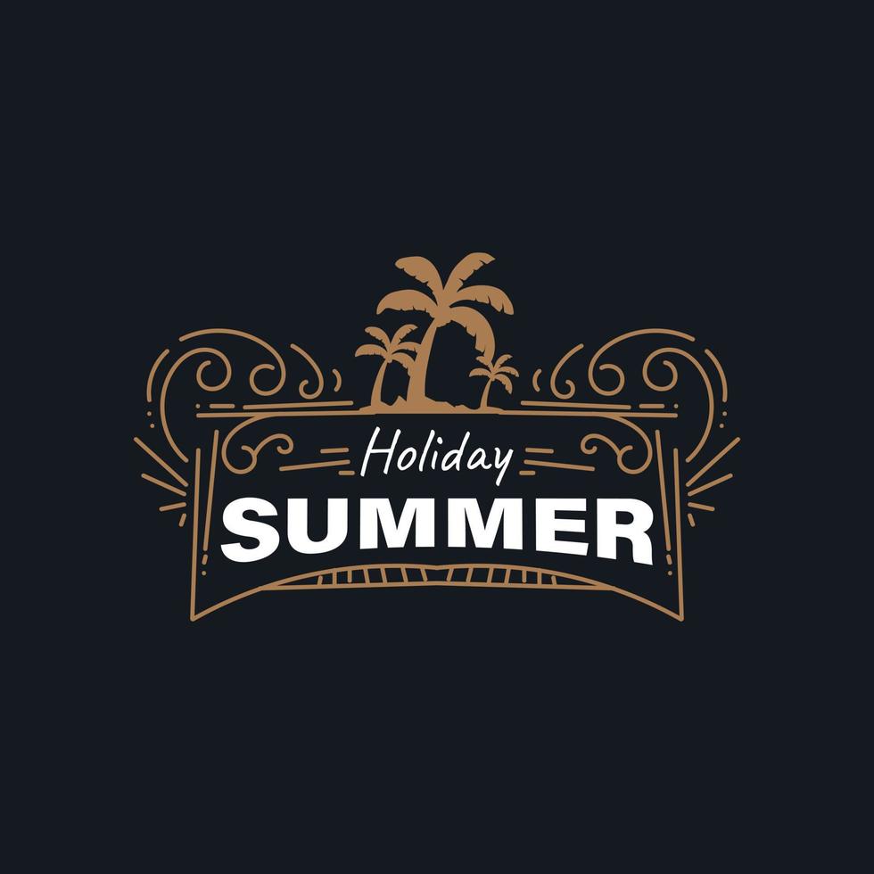 summer badge with vintage style or retro style vector