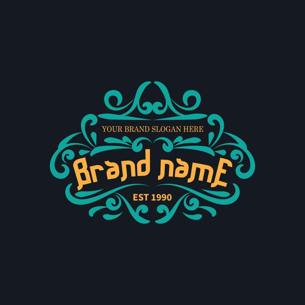 Vintage frame logo. Antique label. Suitable for studio, barber shop, label, brewing, salon, shop, signage. vector