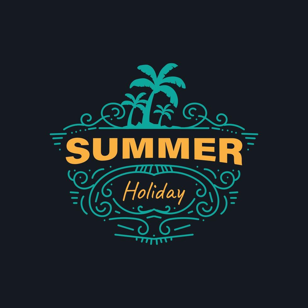 summer badge with vintage style or retro style vector