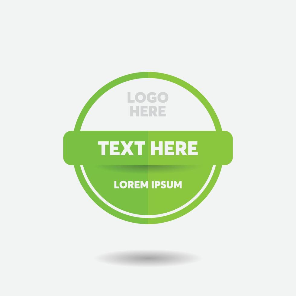 elegant badge with green color vector