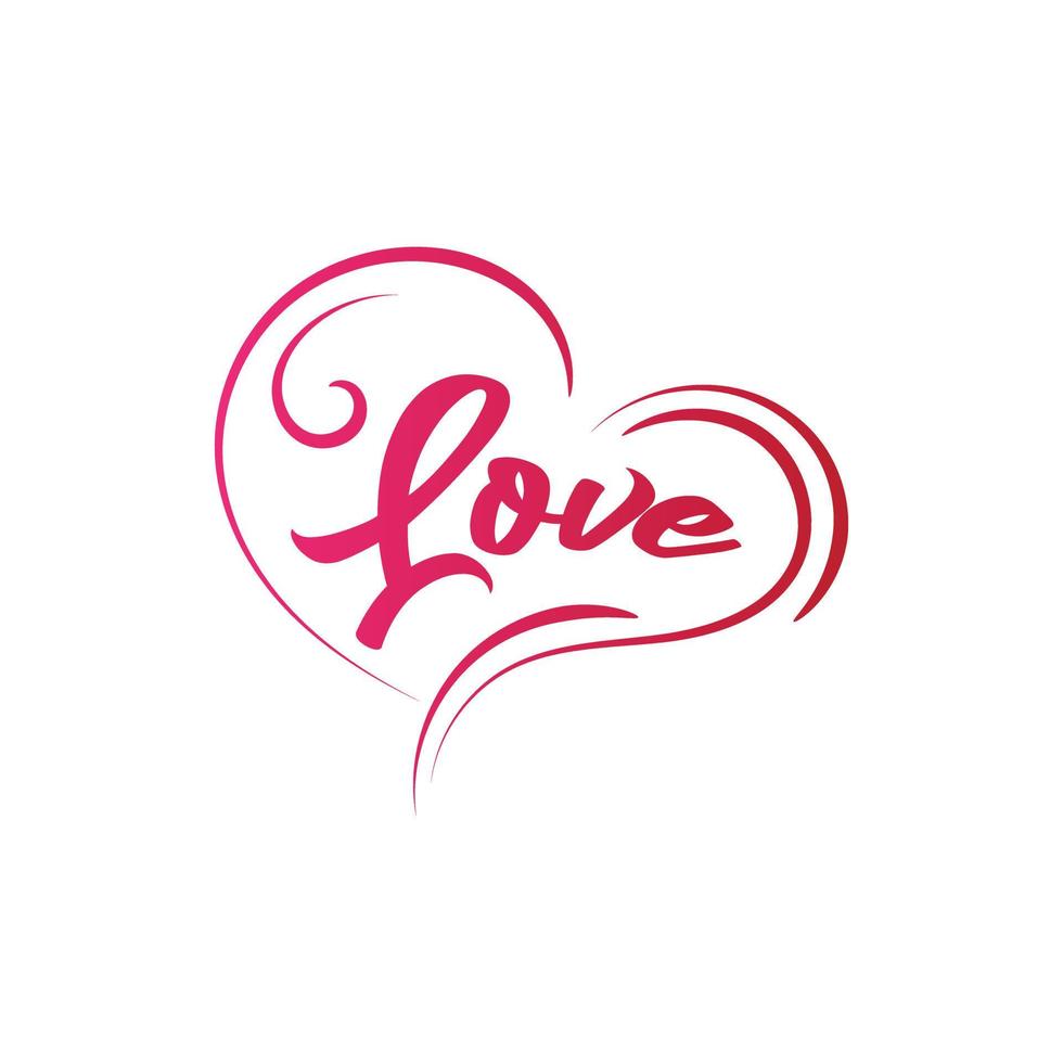 Love Lettering with heart ornament vector