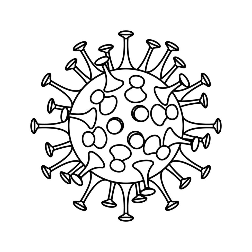 Coronavirus Bacteria icon in line art style isolated on white background. 2019-nCoV consept. Vector illustration.