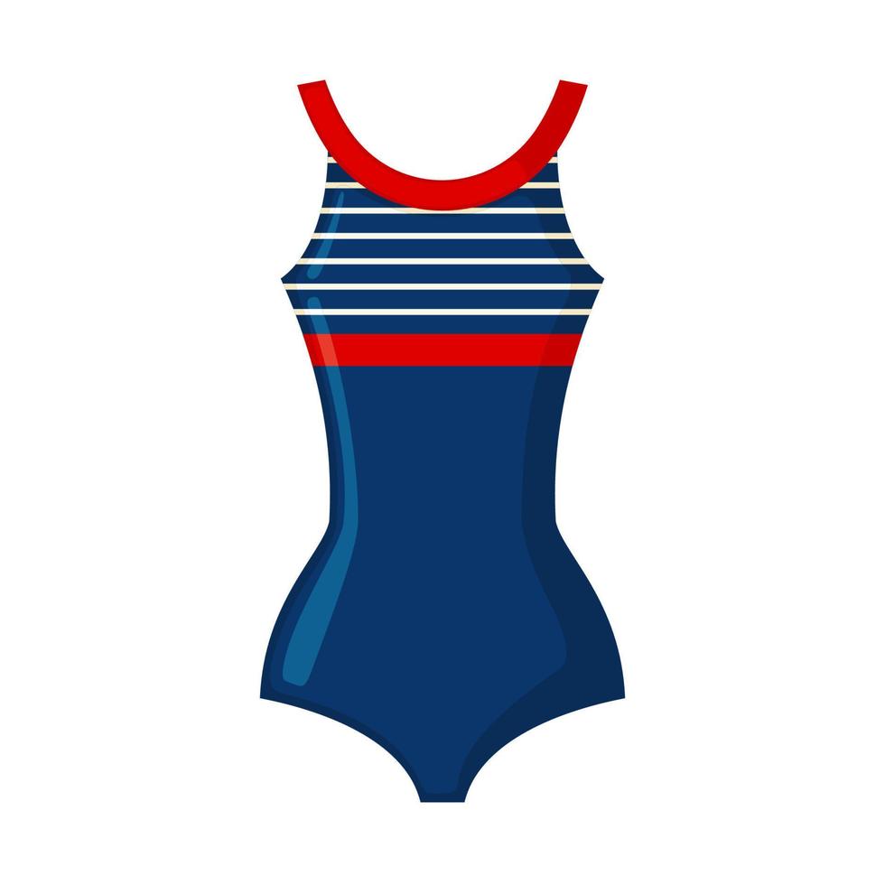 Swimsuit icon in flat style isolated on white background. Striped Swimming suit. Vector illustration.