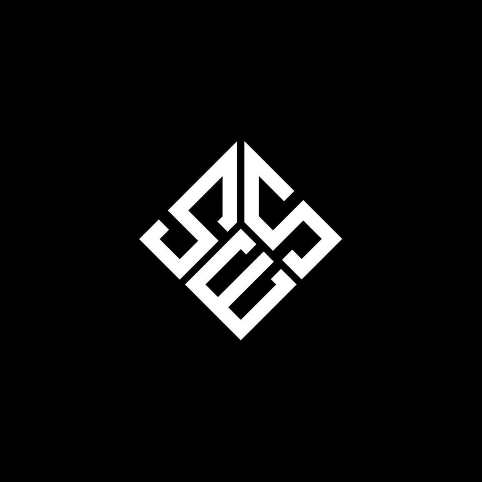 SES letter logo design on black background. SES creative initials letter logo concept. SES letter design. vector