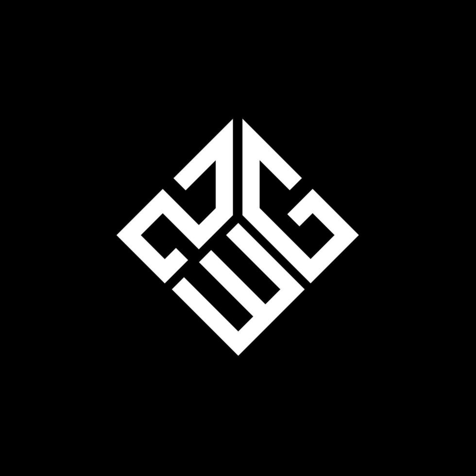 ZWG letter logo design on black background. ZWG creative initials letter logo concept. ZWG letter design. vector