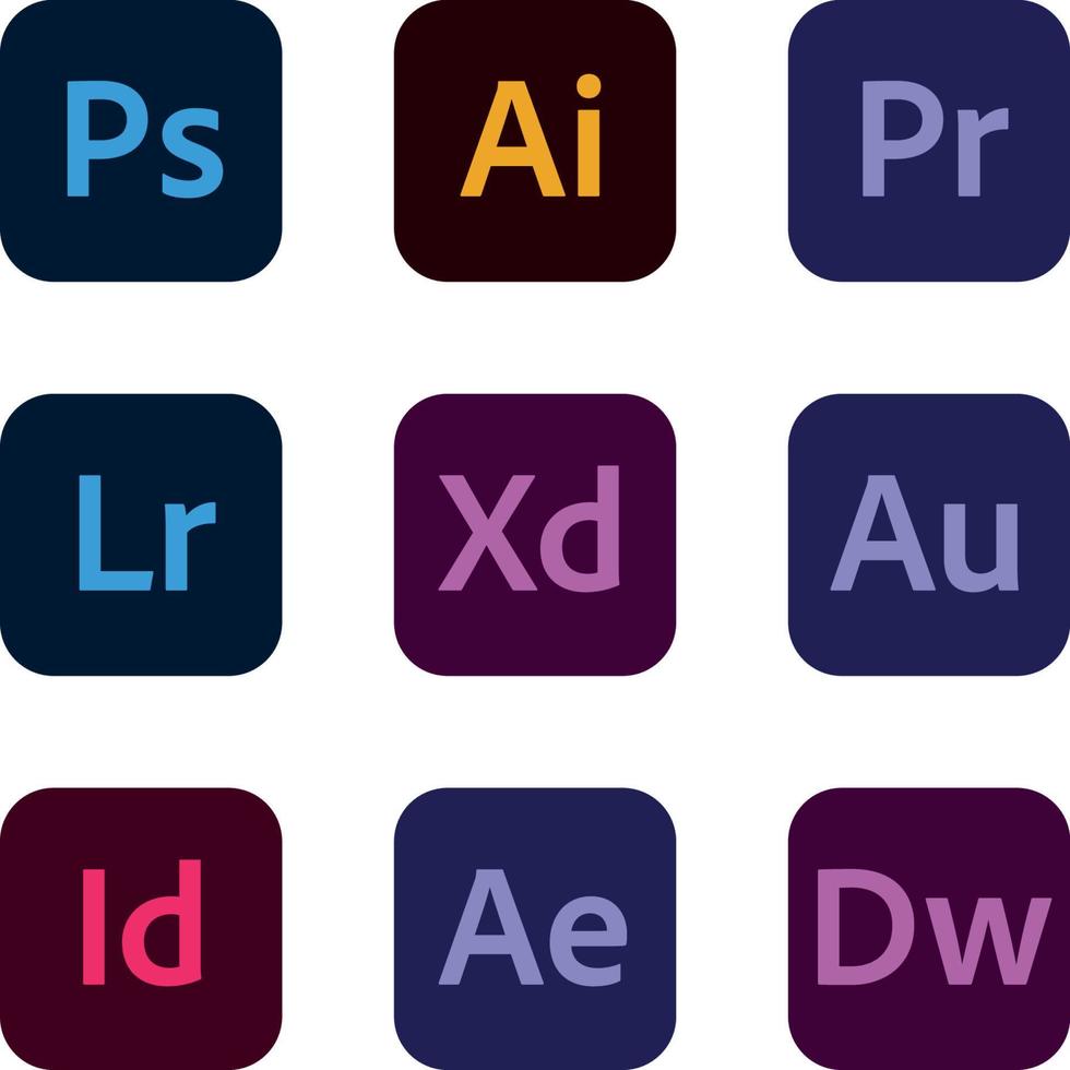 New Adobe Icons vector