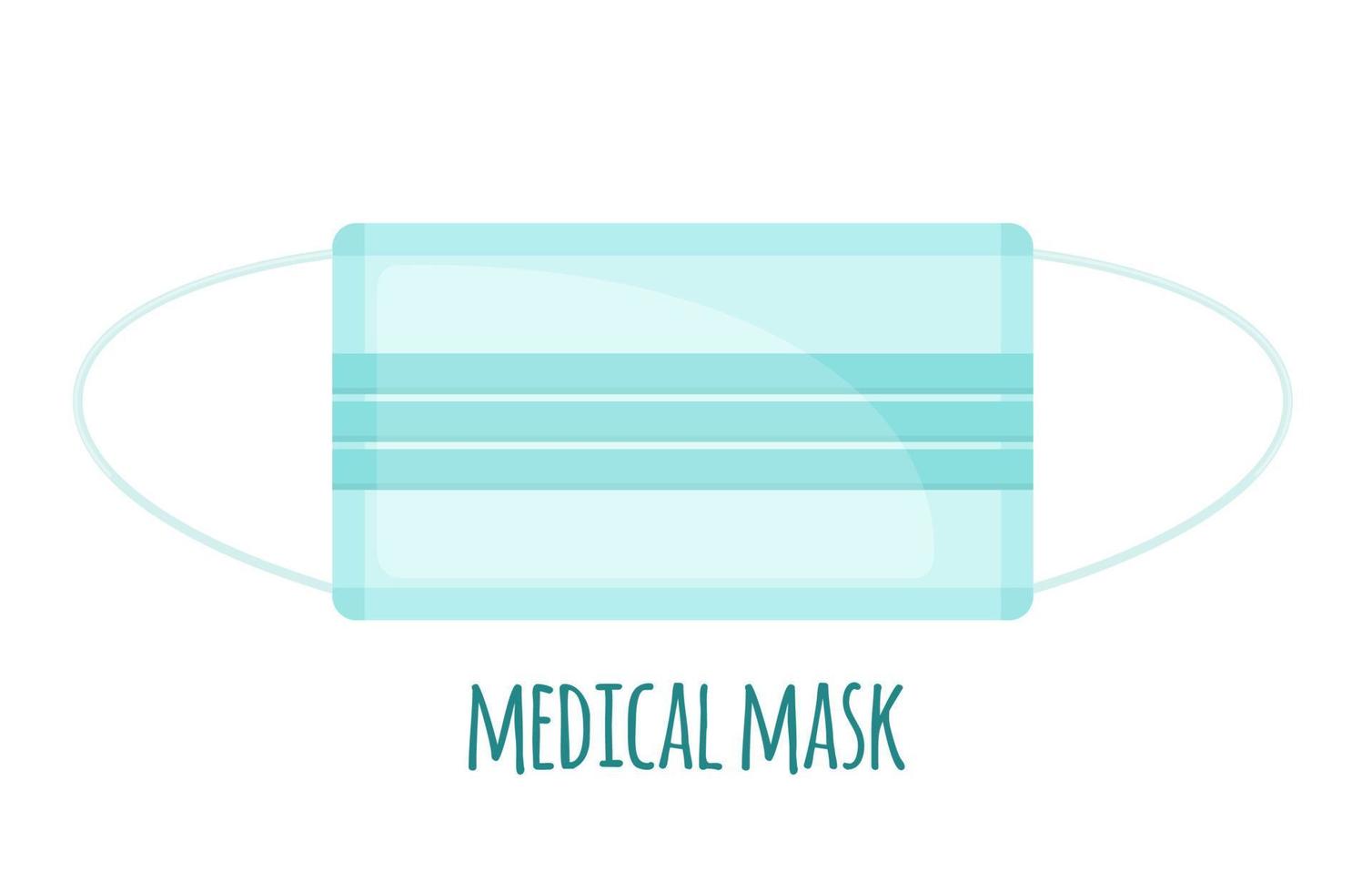 Disposable Medical mask icon in flat style isolated on white background. Vector illustration.