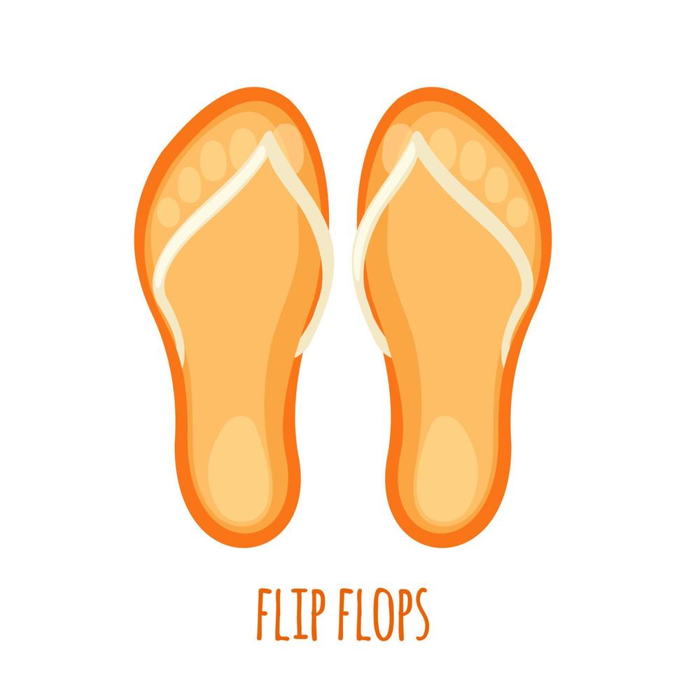 zapatillas de playa naranjas o icono de chanclas en estilo plano aislado en fondo blanco. signo de zapatillas de playa. ilustración vectorial vector