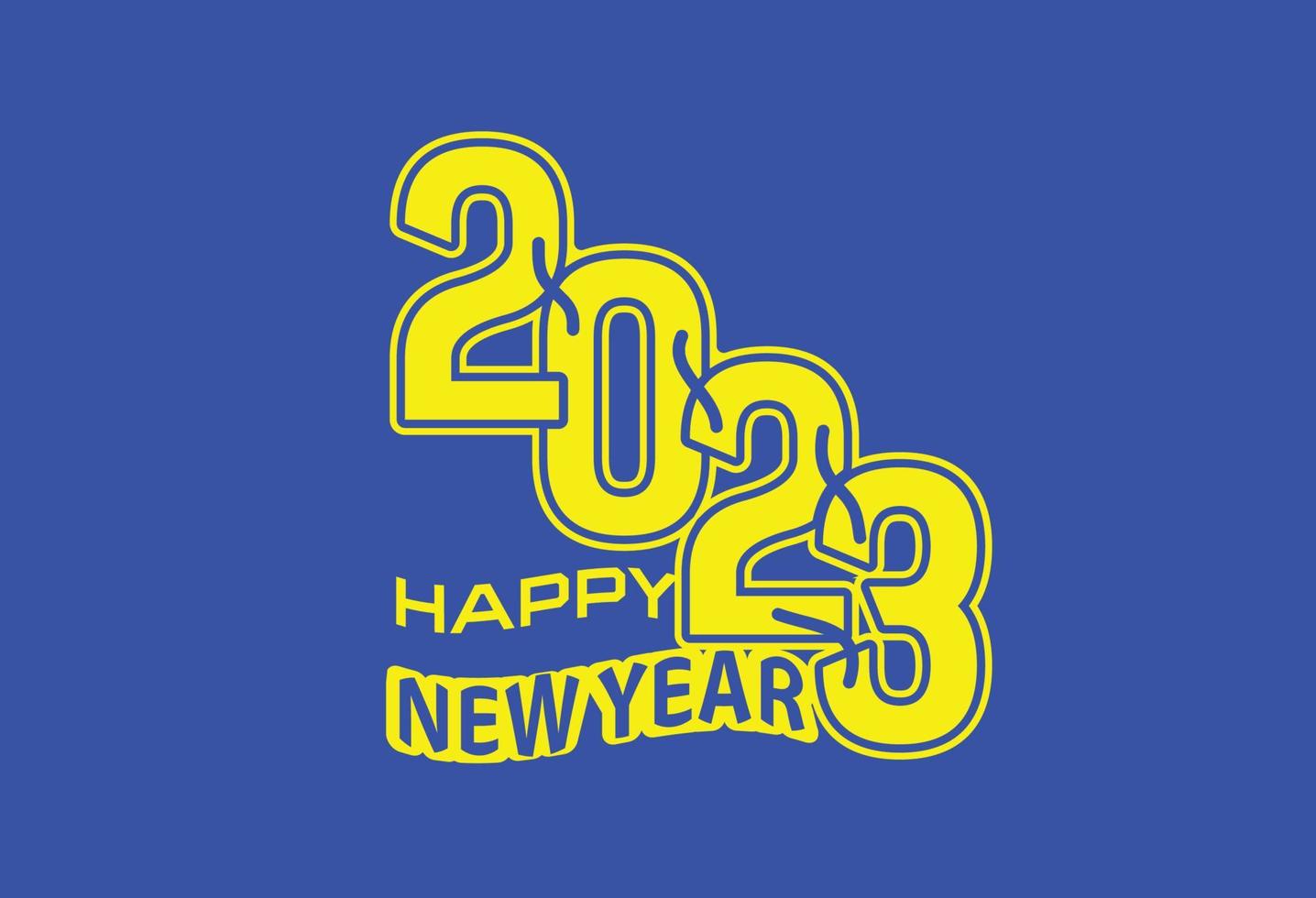 feliz año nuevo 2023 logo, banner, plantilla de diseño de camiseta vector
