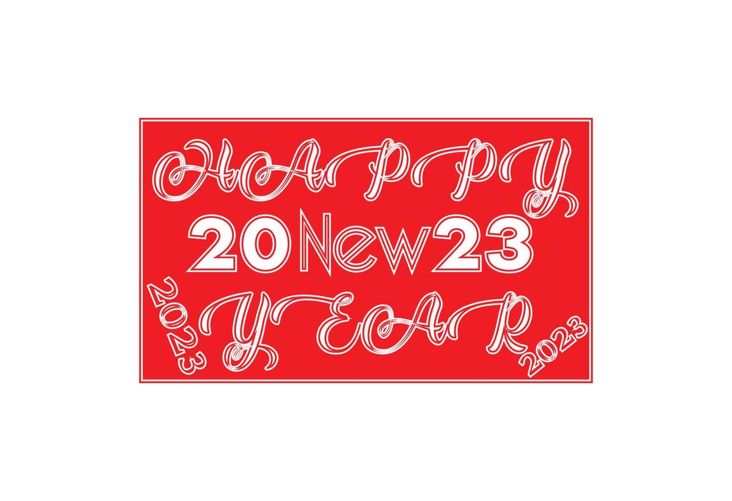 Happy new year 2023 logo, banner, t shirt design template vector