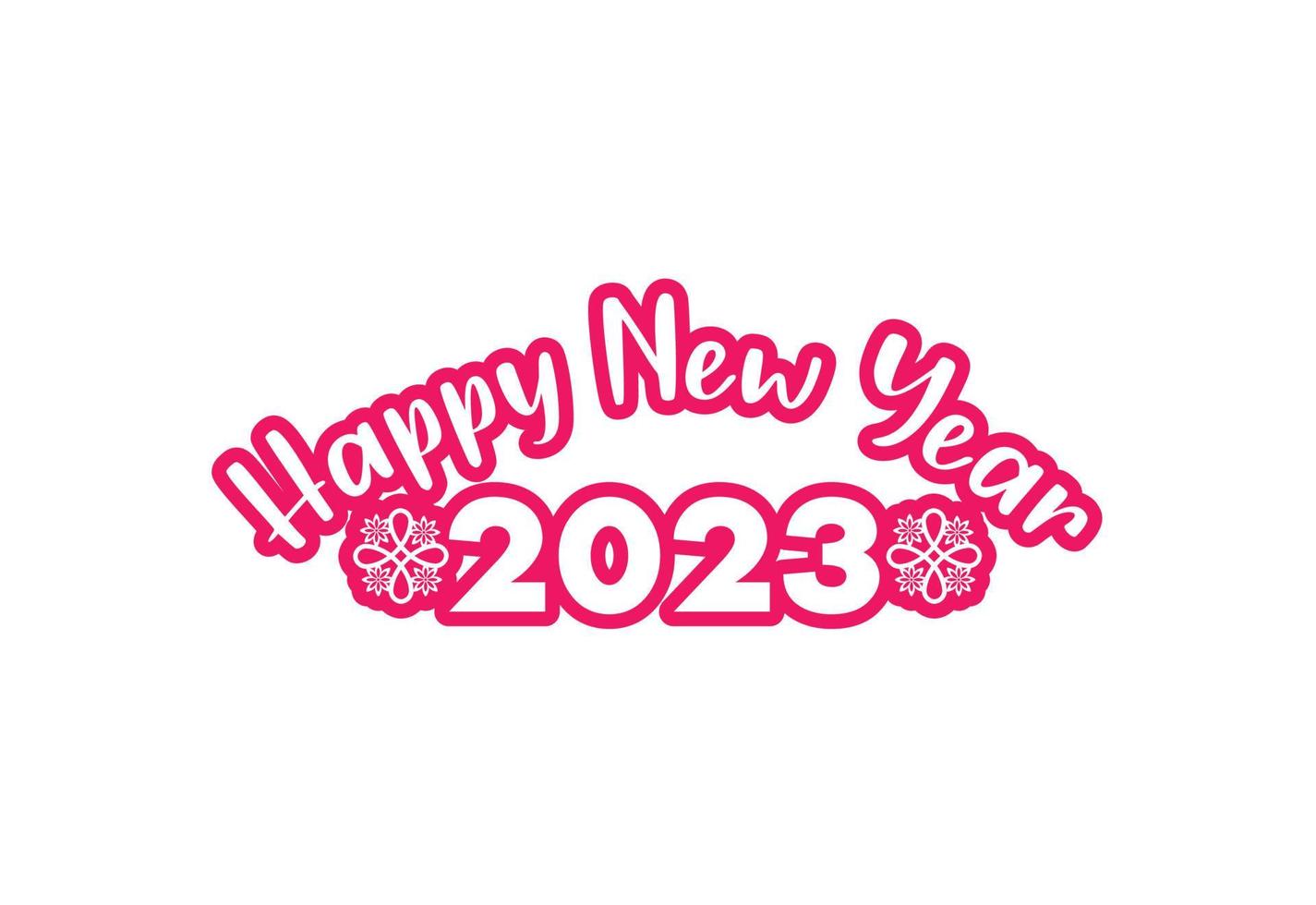 feliz año nuevo 2023 logo, banner, plantilla de diseño de camiseta vector