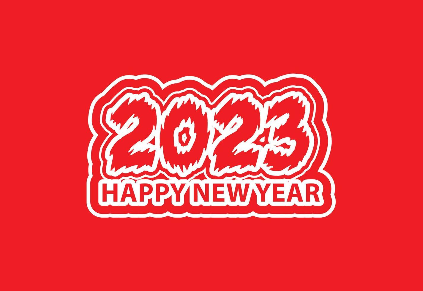 feliz año nuevo 2023 logo, banner, plantilla de diseño de camiseta vector