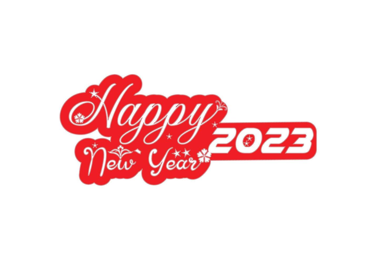 feliz año nuevo 2023 logo, banner, plantilla de diseño de camiseta vector