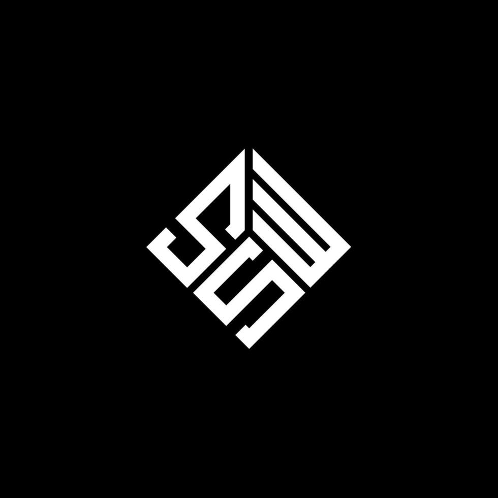 SSW letter logo design on black background. SSW creative initials letter logo concept. SSW letter design. vector