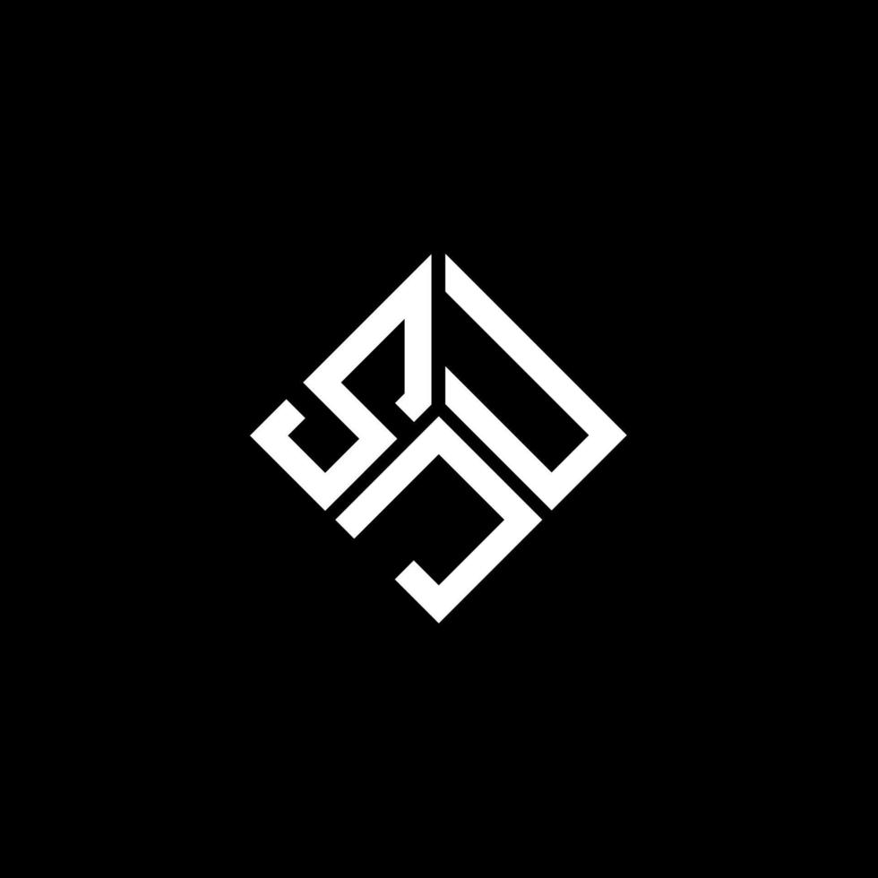 SJU letter logo design on black background. SJU creative initials letter logo concept. SJU letter design. vector