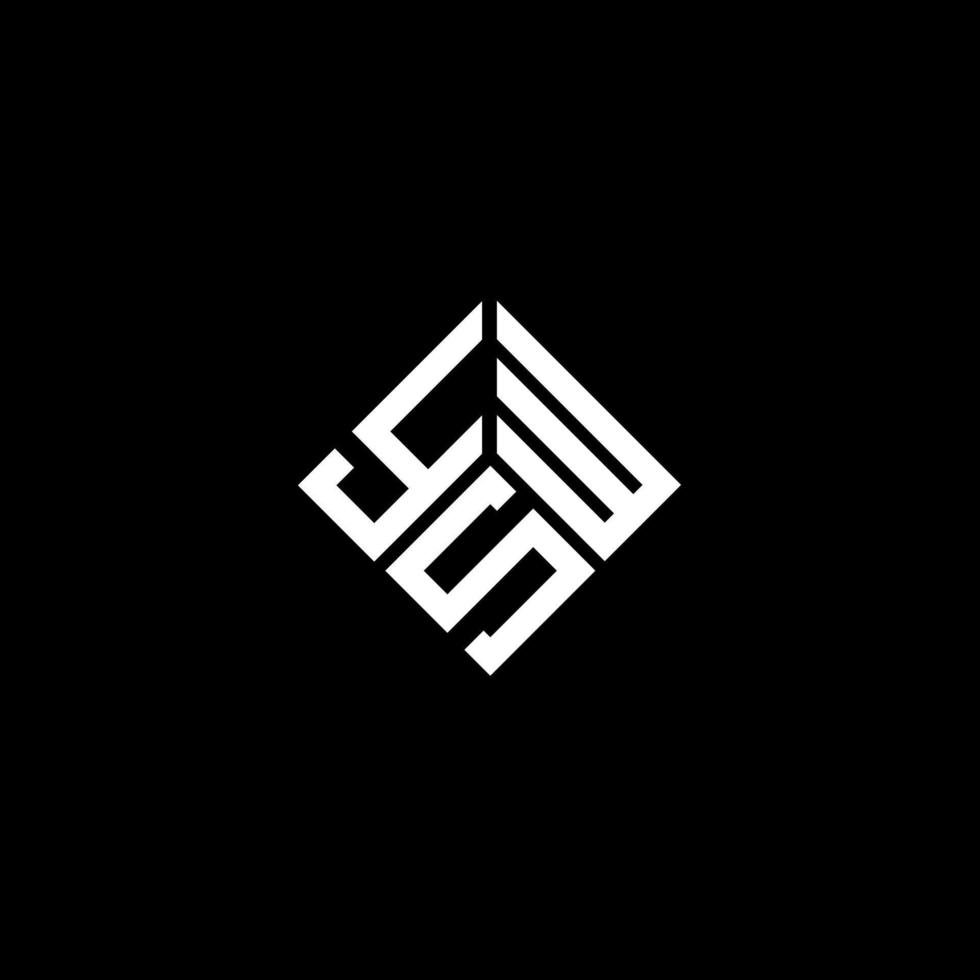 YSW letter logo design on black background. YSW creative initials letter logo concept. YSW letter design. vector