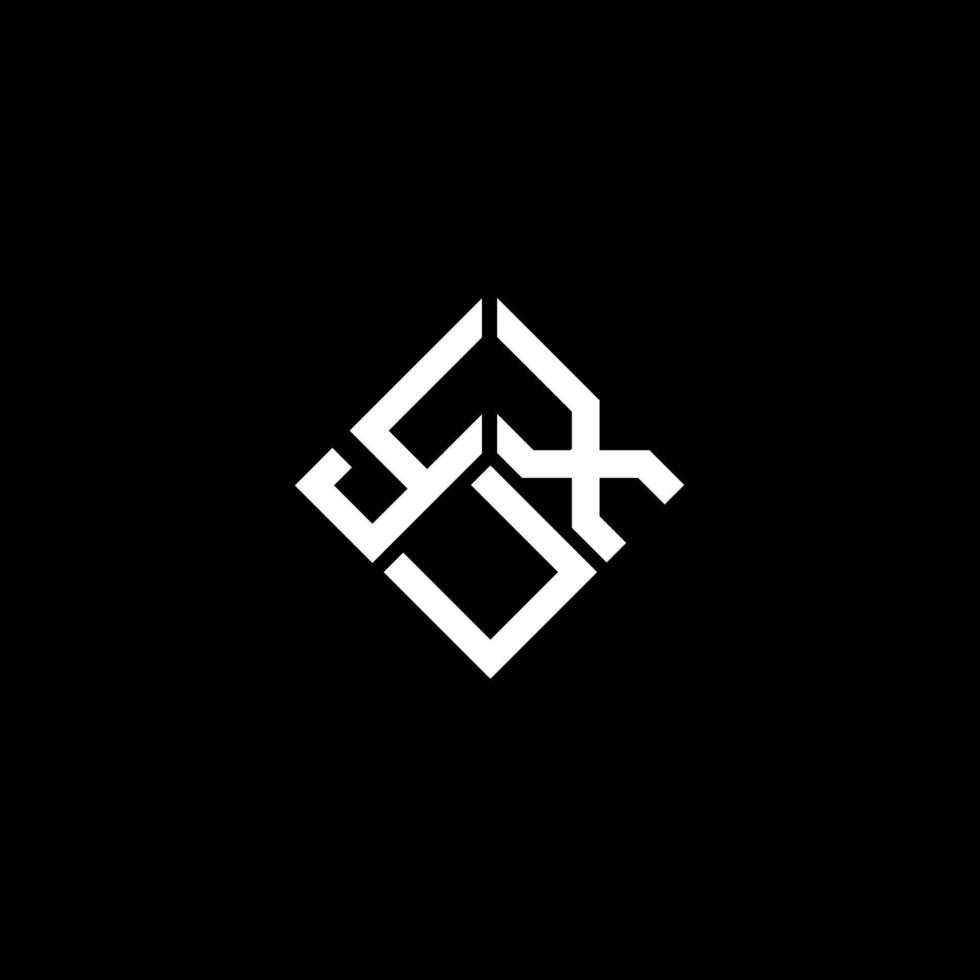 YUX letter logo design on black background. YUX creative initials letter logo concept. YUX letter design. vector