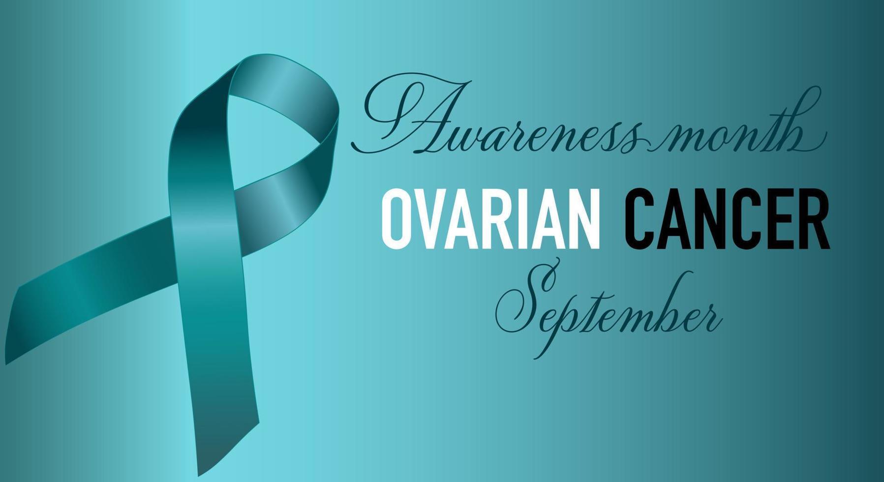 Ovarian Cancer Awareness Month. Celebrated every year in September. This is a group of diseases that originate in the ovaries or related areas of the fallopian tubes and peritoneum. vector