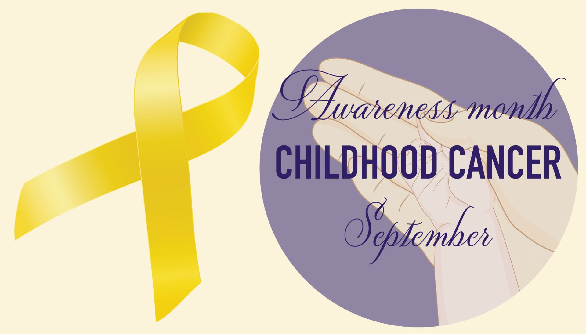 Yellow ribbon on a yellow background. Childhood Cancer Awareness Month ...