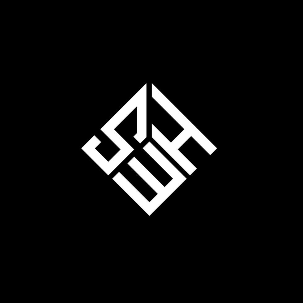 diseño de logotipo de letra swh sobre fondo negro. concepto de logotipo de letra de iniciales creativas swh. diseño de letras swh. vector