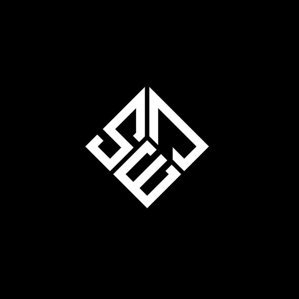 SEJ letter logo design on black background. SEJ creative initials letter logo concept. SEJ letter design. vector