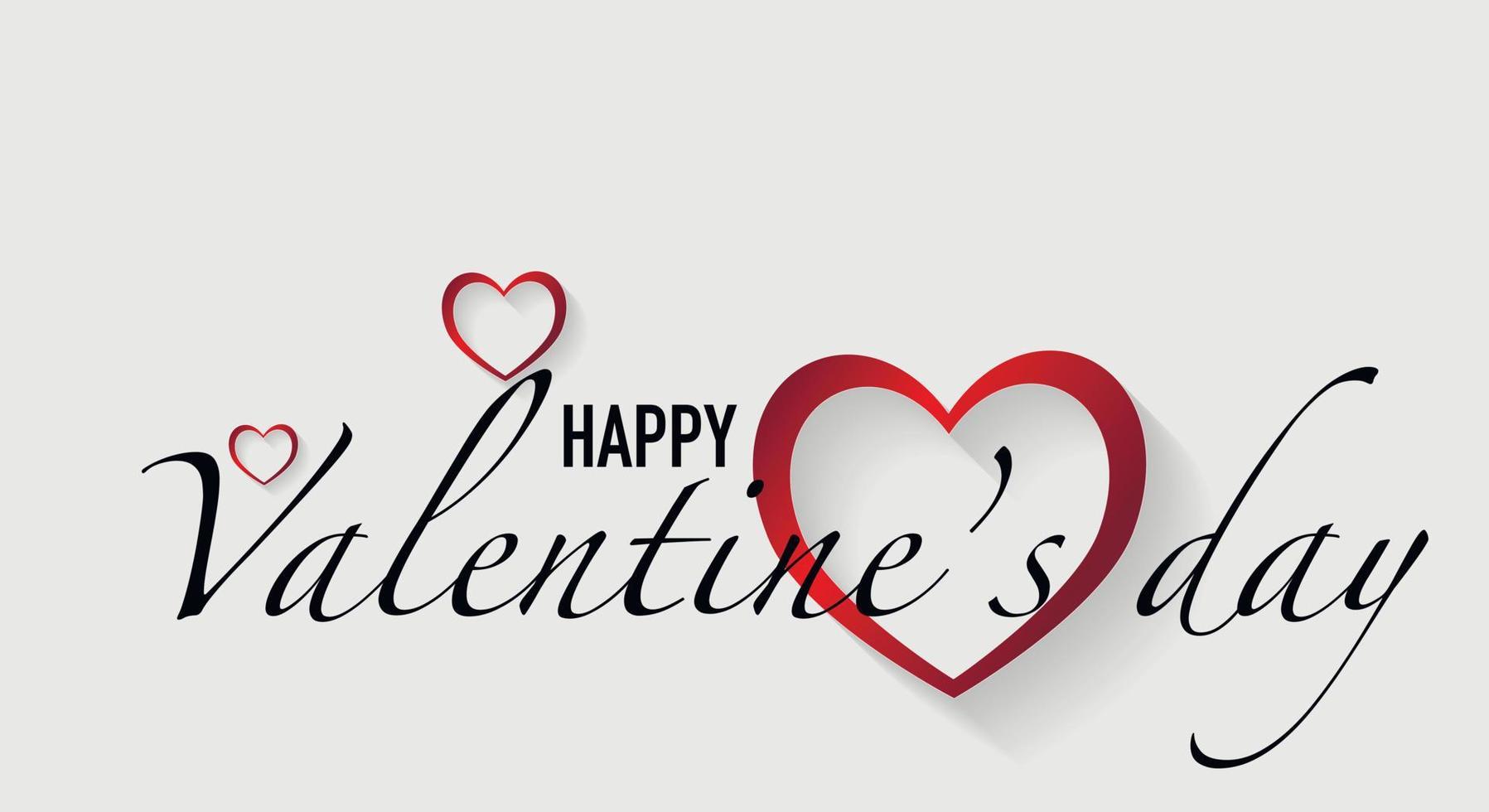 Happy Valentine's Day. Congratulatory poster. Red heart with congratulations text. Vector illustration
