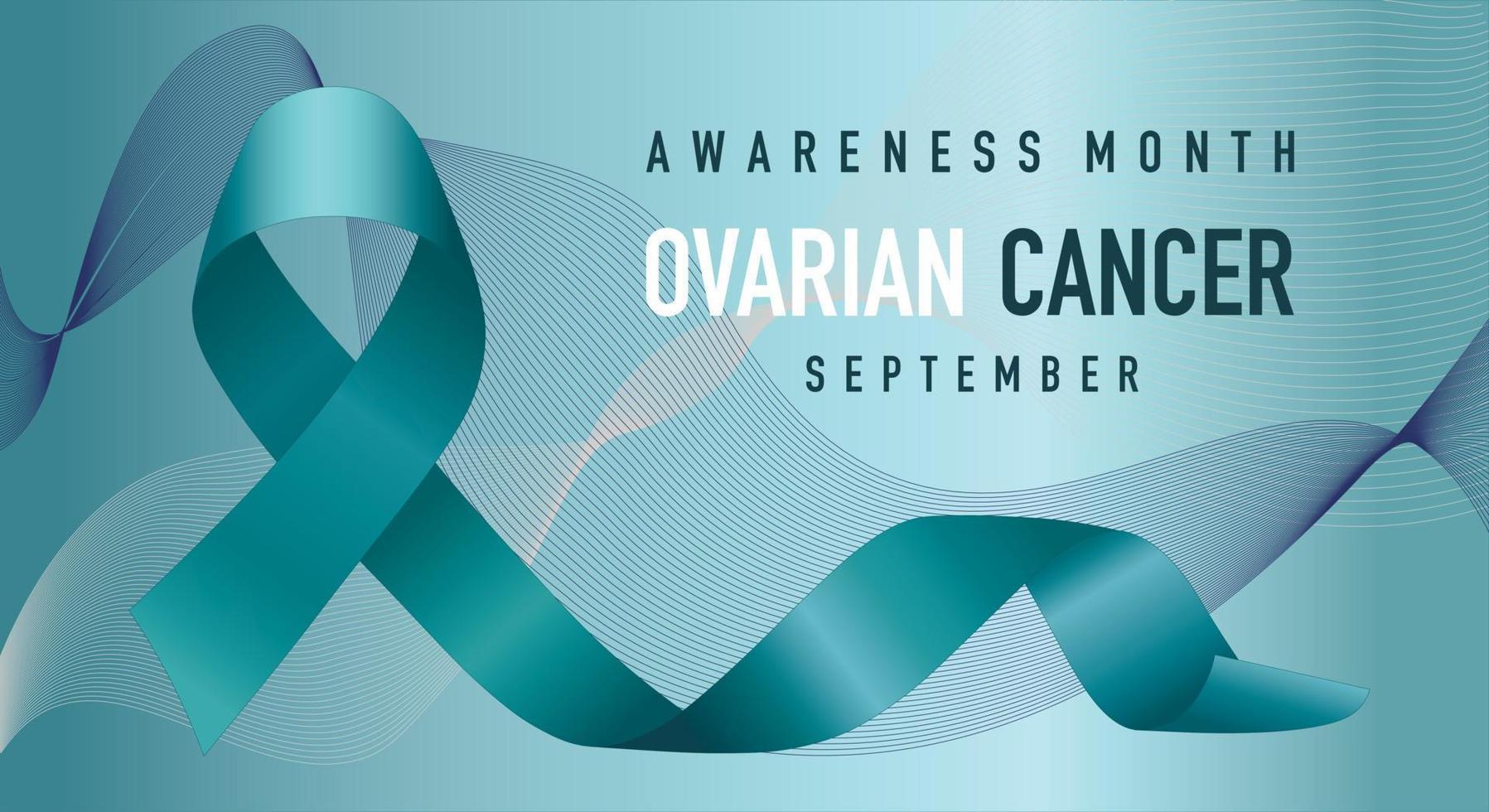 Ovarian Cancer Awareness Month. Celebrated every year in September. This is a group of diseases that originate in the ovaries or related areas of the fallopian tubes and peritoneum. vector