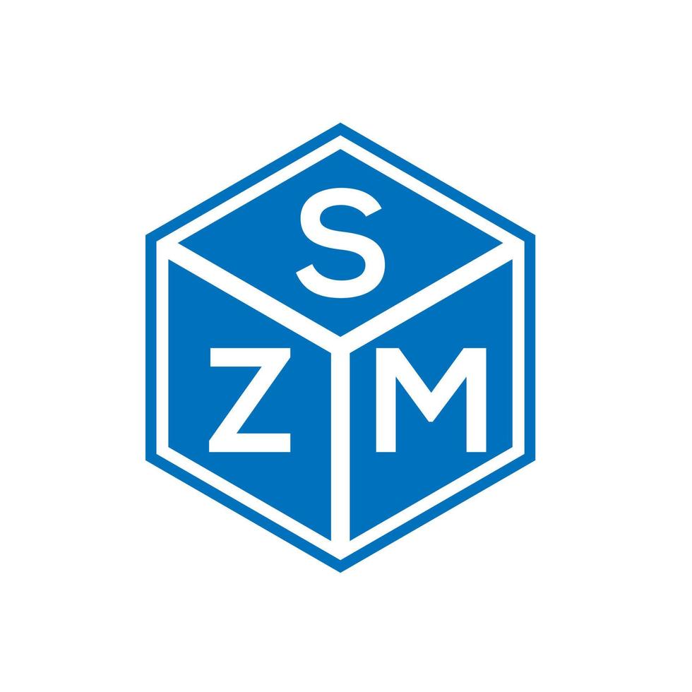 diseño de logotipo de letra szm sobre fondo negro. concepto de logotipo de letra de iniciales creativas szm. diseño de letras szm. vector