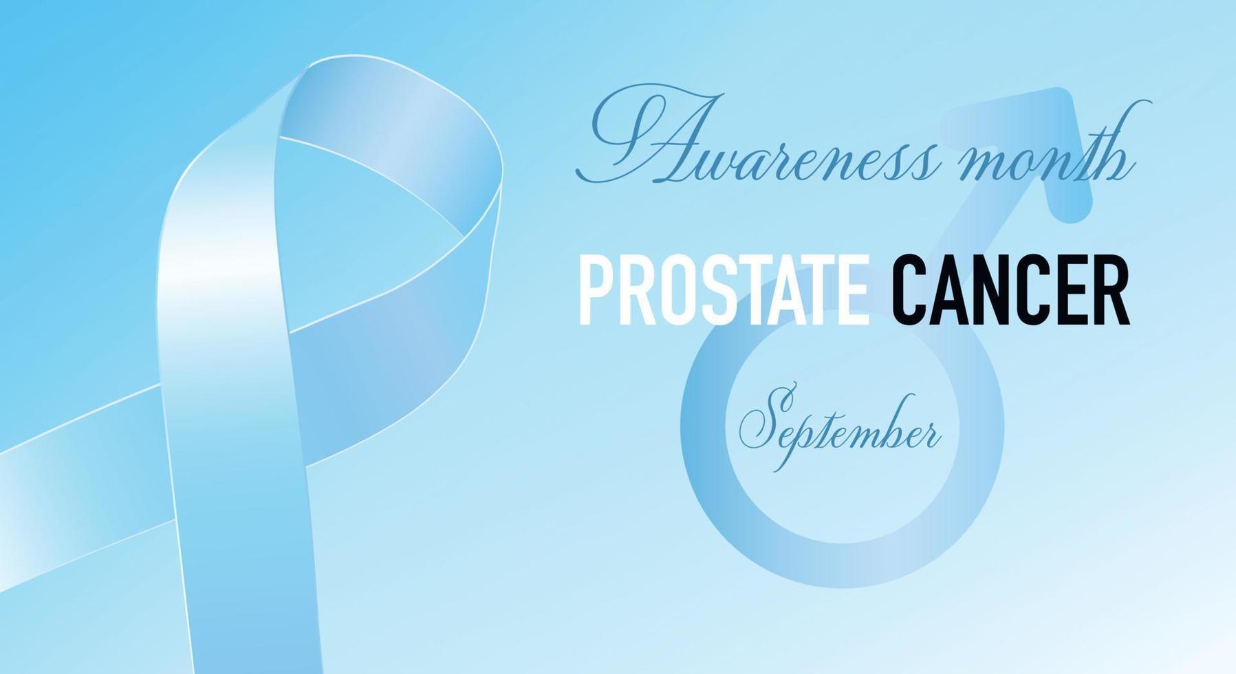 el lazo azul como símbolo de la concientización sobre el cáncer de próstata se celebra en septiembre. pancarta, cartel. ilustración vectorial vector