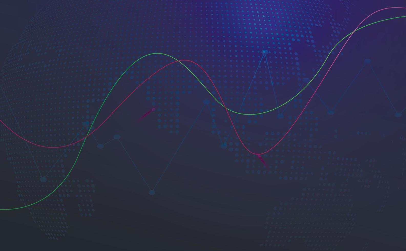 fondo del mercado de valores, gráfico de negocios forex para el concepto de inversión financiera. presentación de negocios para su diseño. tendencias económicas, idea de negocio y diseño de innovación tecnológica. vector