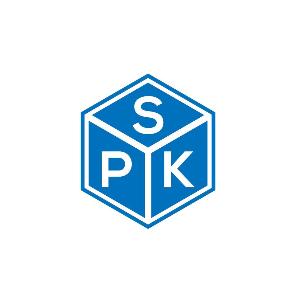 diseño de logotipo de letra spk sobre fondo negro. concepto de logotipo de letra de iniciales creativas spk. diseño de letras spk. vector