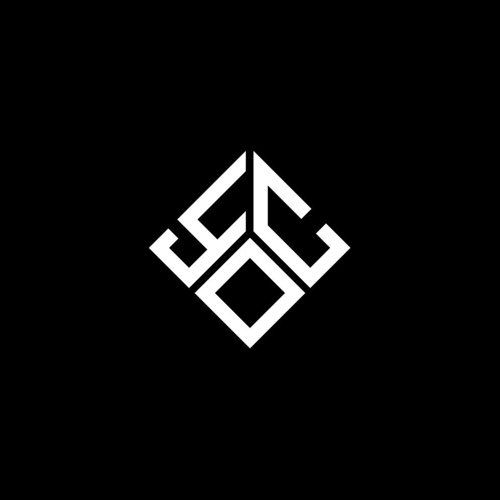 diseño del logotipo de la letra yoc sobre fondo negro. concepto de logotipo de letra de iniciales creativas yoc. diseño de letras yoc. vector