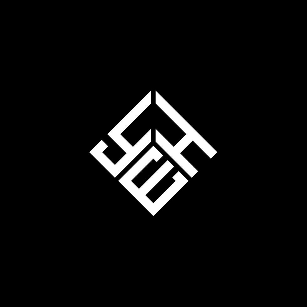 YEH letter logo design on black background. YEH creative initials letter logo concept. YEH letter design. vector