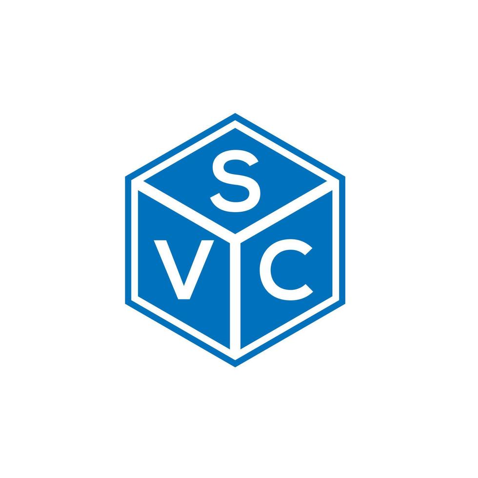 diseño de logotipo de letra svc sobre fondo negro. concepto de logotipo de letra de iniciales creativas svc. diseño de carta svc. vector