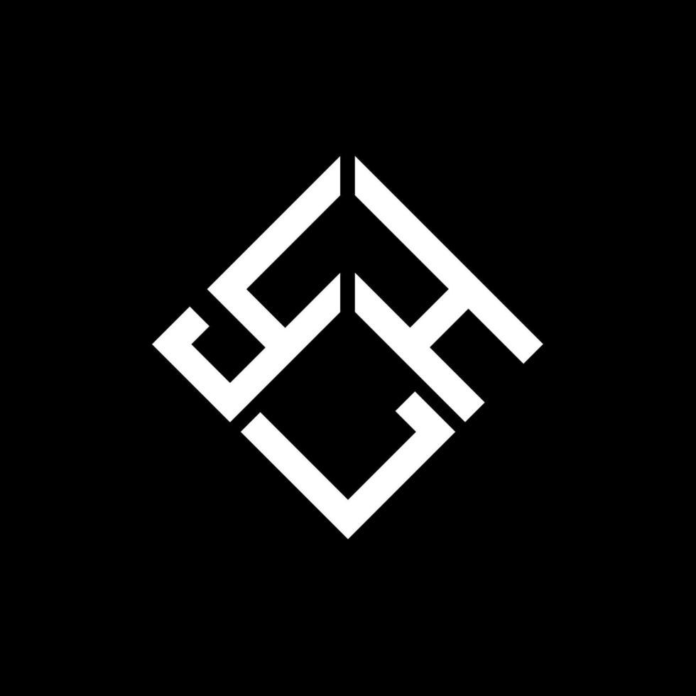 YLH letter logo design on black background. YLH creative initials letter logo concept. YLH letter design. vector