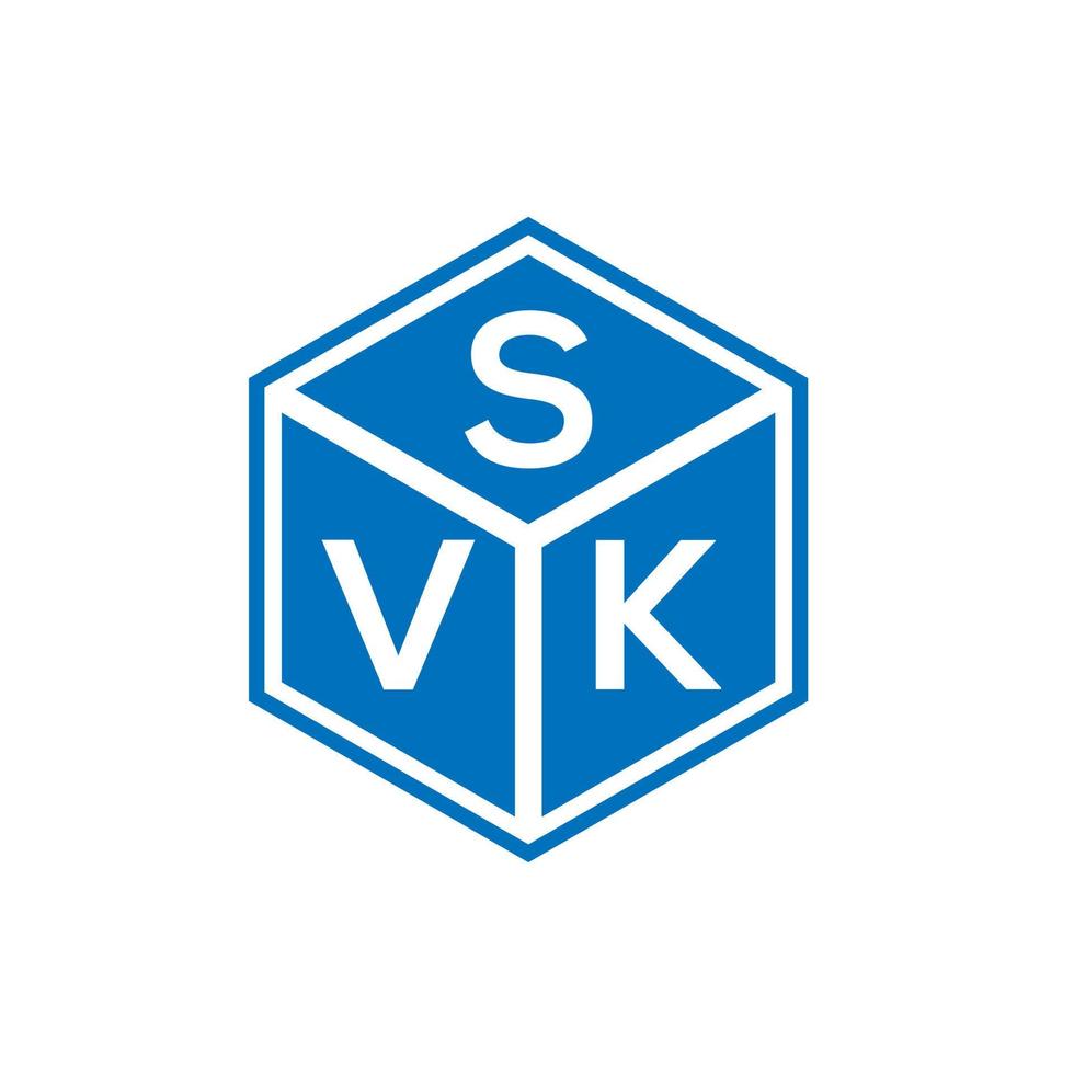 diseño del logotipo de la letra svk sobre fondo negro. concepto de logotipo de letra de iniciales creativas svk. diseño de letras svk. vector