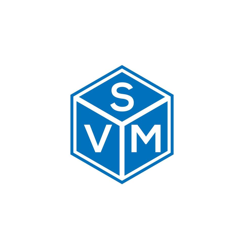 diseño de logotipo de letra svm sobre fondo negro. concepto de logotipo de letra de iniciales creativas de svm. diseño de letras svm. vector