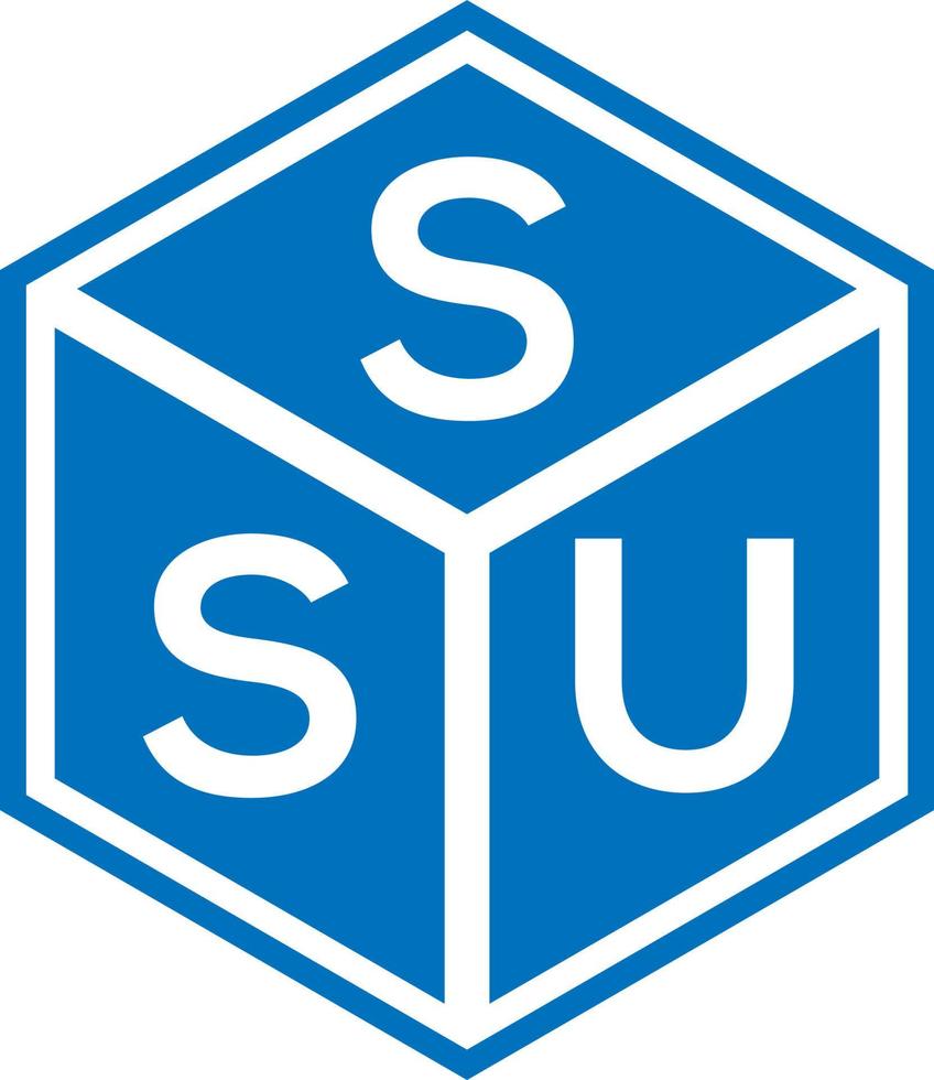 diseño del logotipo de la letra ssu sobre fondo negro. concepto de logotipo de letra de iniciales creativas ssu. diseño de carta ssu. vector